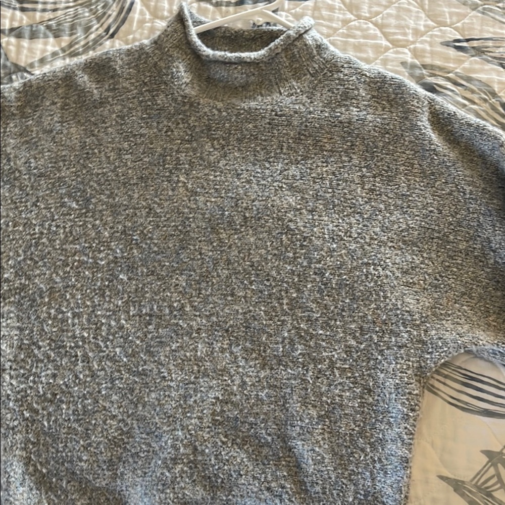 Heathered Gray Blue Sweater